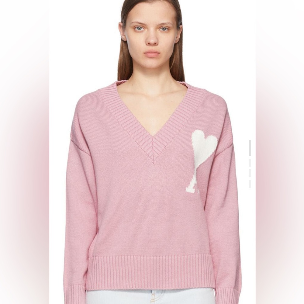 AMI ALEXANDRE MATTIUSSI pink Ami De Coeur Sweater